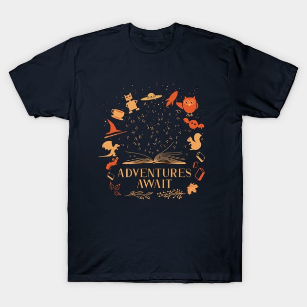 Adventures Await T-Shirt by Markadesign